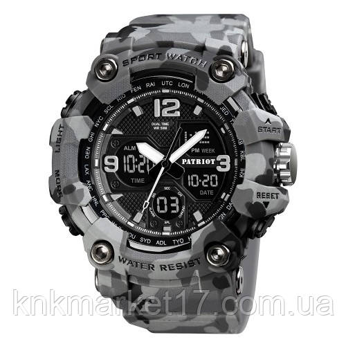 Тактичний багатофункціональний водонепроникний годинник Patriot 006CMGY Camo Gray, фото 1