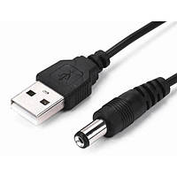 Шнур шт.usb A- шт. питания 2,5/5,5мм, 1м, черный