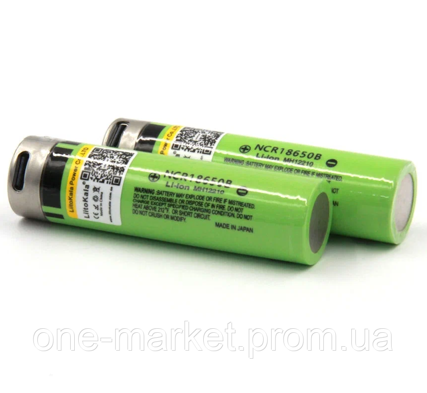 Аккумулятор Liitokala NCR18650B 3400 mAh Li-ion 3.7В с зарядкой от Type-C функция PowerBank - фото 2 - id-p2045730078
