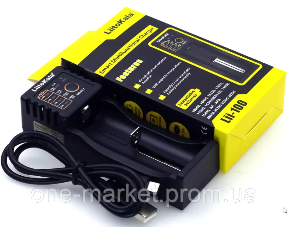 LiitoKala Lii-100 зарядное устройство для 18650 АА ААА с функцией Повербанк - фото 3 - id-p2045730091