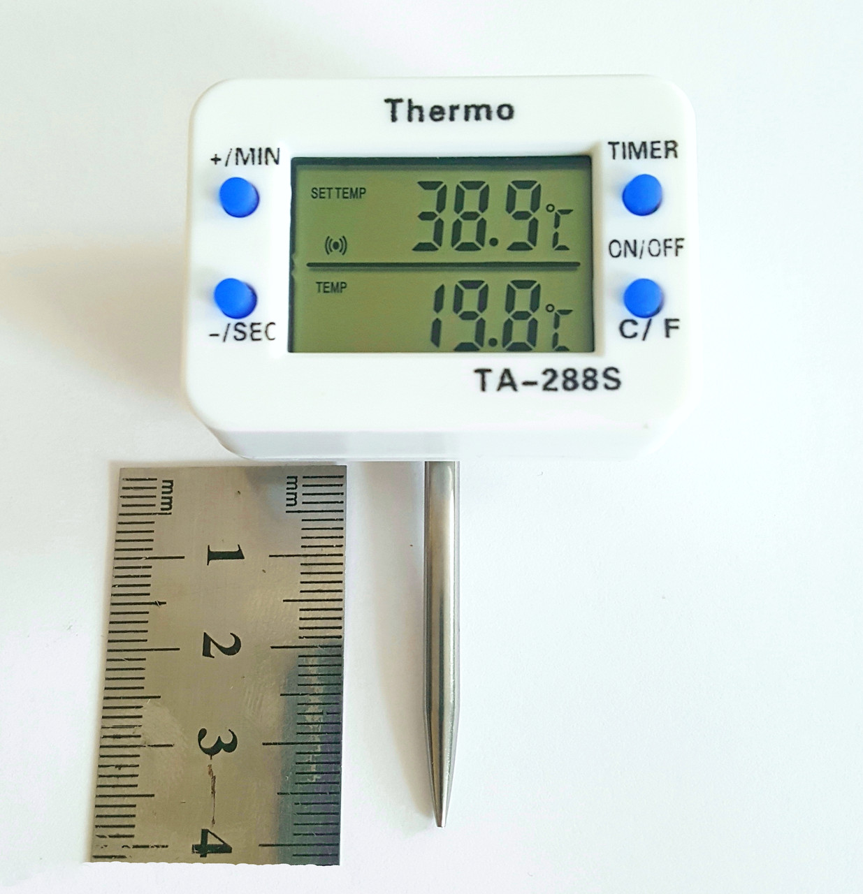 Цифровий термометр поворотний програмований зі звуковим сигналом THERMO TA-288S щуп 4 см.