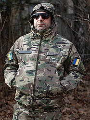 Куртка мультикам Горка утеплена на флісі Легка тактична зимова куртка мультикам Куртка Горка зимова Multicam 48