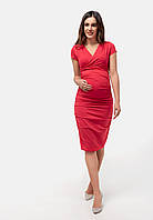 Платье-футляр для беременных и кормящих (красный)