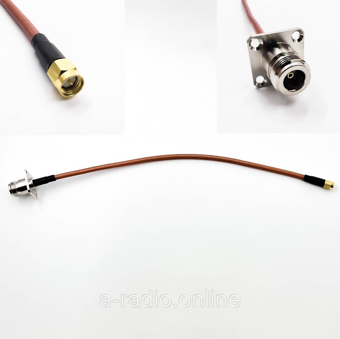 Пігтейл SMA Male - N-Type-Female Flange ВЧ кабель перехідник RG400 довжина 30 см
