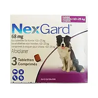 Nexgard 10-25 кг (L) - Противопаразитарные жевательные таблетки для собак от блох и клещей (3 таблетки)