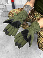 Тактические зимние перчатки Soft Shell на флисе олива Тактические сенсорные перчатки рукавицы олива