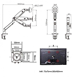 Кронштейн із газовою пружиною North Bayou NB F100A, тримач для настільного монітора з екраном 22 35 дюймів, фото 2