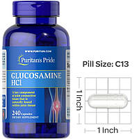 Глюкозамін Puritan's Pride Glucosamine HCL 240 капсул Для суглобів та зв'язок