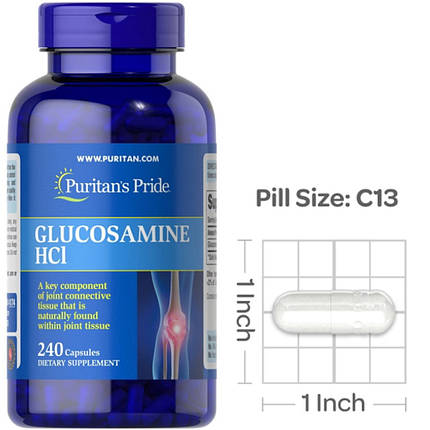 Глюкозамін гідрохлорид Puritan's Pride Glucosamine HCL 240 caps, фото 1