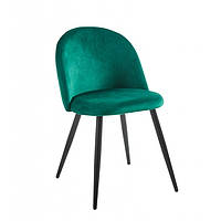 Кухонный стул кресло Bonro велюровое на стальных ножках, для кухни, гостиной, кафе зеленое