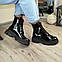 Черевики чорні жіночі лакові на шнурівці, фото 7