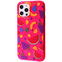 Чехол для Apple Iphone 12 Pro Max фрукты. FB-333 Цвет: розовый (Мобильные чехлы)