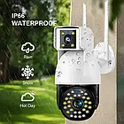 Камера відеоспостереження вулична подвійна 3+3mp DUAL CAMERA P12 WIFI IP 360 V380PRO, фото 4
