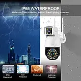 Камера відеоспостереження вулична подвійна 3+3mp DUAL CAMERA P12 WIFI IP 360 V380PRO, фото 5