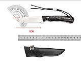 Прямий ніж із чорного сандалового дерева, ніж для фруктів із чохлом із натуральної шкіри, фото 2