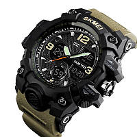 Часы военные мужские SKMEI 1155BKH, Часы мужские спортивные, Армейские EX-939 часы противоударные (Тактические