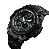 Фирменные спортивные часы SKMEI 1452BK BLACK, Брендовые мужские часы, FC-415 Армейские часы (Тактические часы)