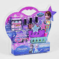Детский игровой набор косметики Frozen с набором для маникюра лаками кисточками блеском в упаковке слюда