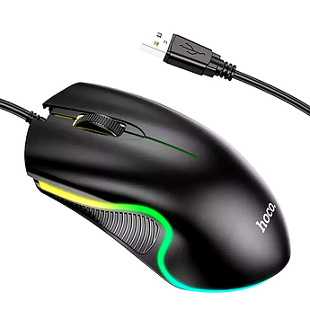 Миша ігрова Hoco дротова з RGB підсвічуванням Enjoy GM19 Black