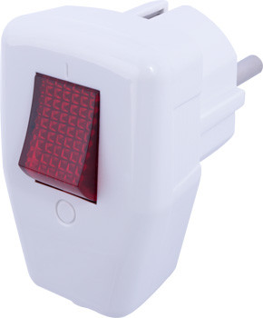 Fork Oneric E.plug.Angle.009.16, с/k, 16a, кутовий, білий, з перемикачем, фото 1