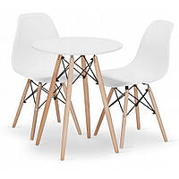 Комплект кухонной мебели в скандинавском стиле Scandinavian 60 круглый стол и два кресла для кухни в гостинную