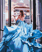 Картина по номерам Девушка в платье Размер 40х50 см