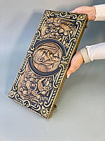 Дерев'яні нарди "Козак", оформлені різьбою, подарунок зі змістом, 48×23 см, арт. 190130