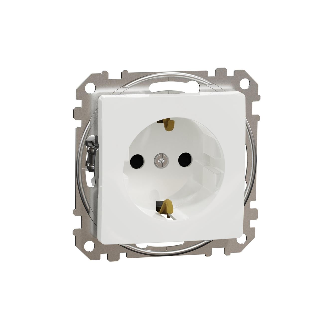 Розетка із заземлюючим контактом зі шторками Schneider Electric Sedna Design (колір - білий)