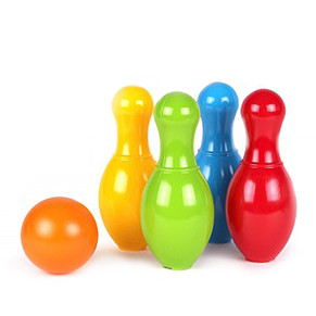 Набір для гри в боулінг ТехноК 4708 іграшка дитяча пластикова розвивальна 4 кеглі м'яч для дітей