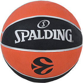 М'яч баскетбольний Spalding Euroleague TF-150 помаранчевий, чорний Уні 6 арт 84507Z