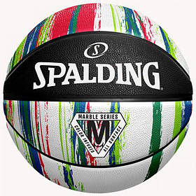 М'яч баскетбольний Spalding Marble Ball чорний, білий, червоний Уні 7