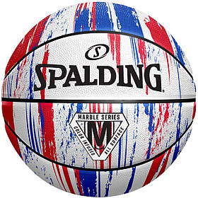 М'яч баскетбольний Spalding Marble Ball червоний, білий, синій Уні 7