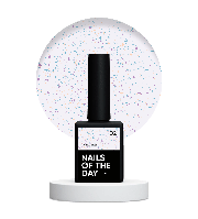 NAILSOFTHEDAY База з поталлю Potal base 02 – молочно-голуба база з поталлю (золотисто-фіолетова та бірюзова поталь), 10 мл