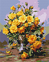 Картина по номерам Букет желтых роз Размер 40х50 см