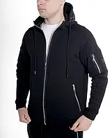 Зимова кофта на змійці чорна RAPID Grand толстовка кофта зіпка худі теплий на флісі