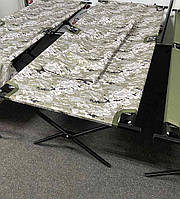 Раскладушка усиленная до 200 кг складная кровать темный пиксел Раскладушка с чехлом