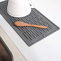Силиконовый коврик для сушки посуды (40.5*14.5 см) Серый