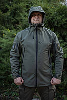 Тактична утеплена куртка на синтепоні Softshell хакі