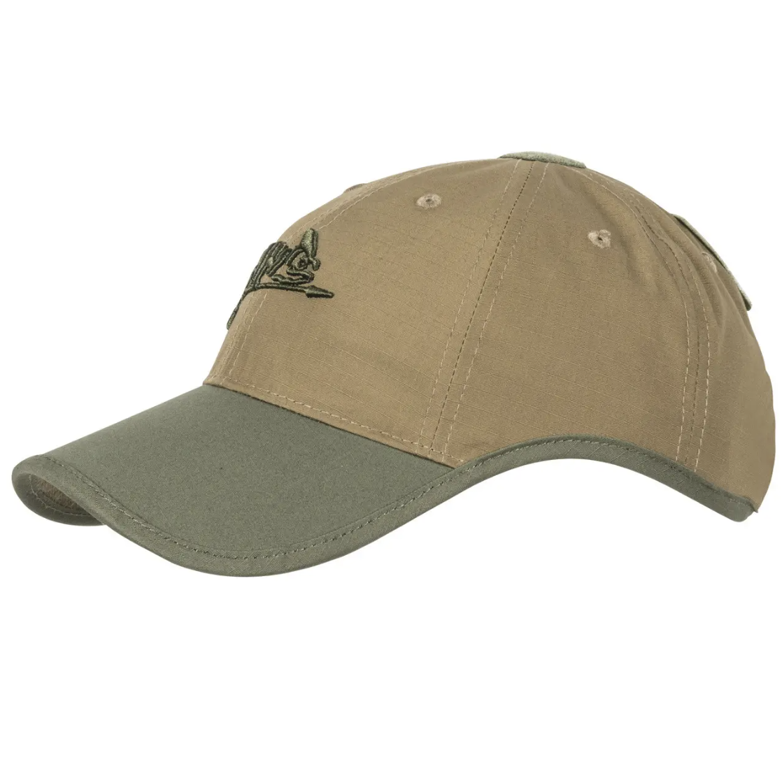 Кепка бейсболка тактична з логотипом Helikon - Tex Logo  PolyCotton Rip-Stop - Coyote/Olive Green