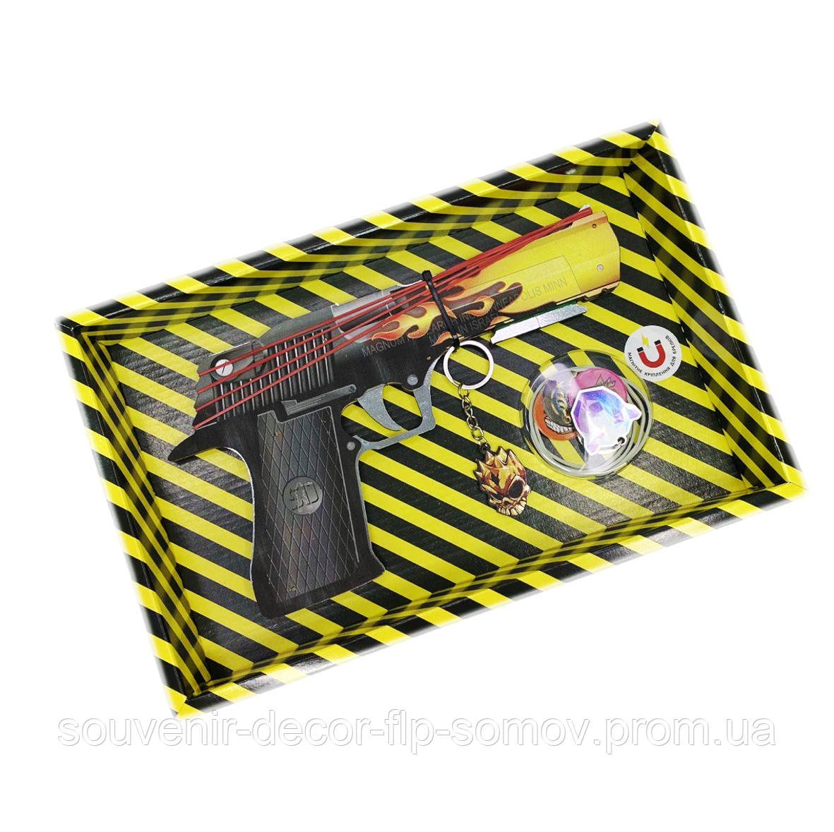 Дерев'яний гумкостріл-пістолет "DESERT EAGLE BLAZE" з STANDOFF 2, іграшкова зброя