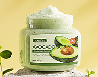 Питательный скраб для тела с маслом авокадо Sadoer Bath Salt Avocado Scrub. 350 мл.