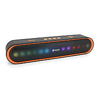 Колонка Kisonli LED-915 Bluetooth 5.0, 2х5W, 1200mAh, USB/TF/BT/FM/AUX, DC: 5V/1A, Orange, BOX, Q30