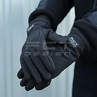 Тактические перчатки софтшелл на флисе с Тачскрином черные 9