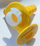 Ручки руля на скутер универсальные +вставка "POSH" (желтые)