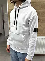 XS S M L XL // Мужская кофта Худие Stone Island белый цвет