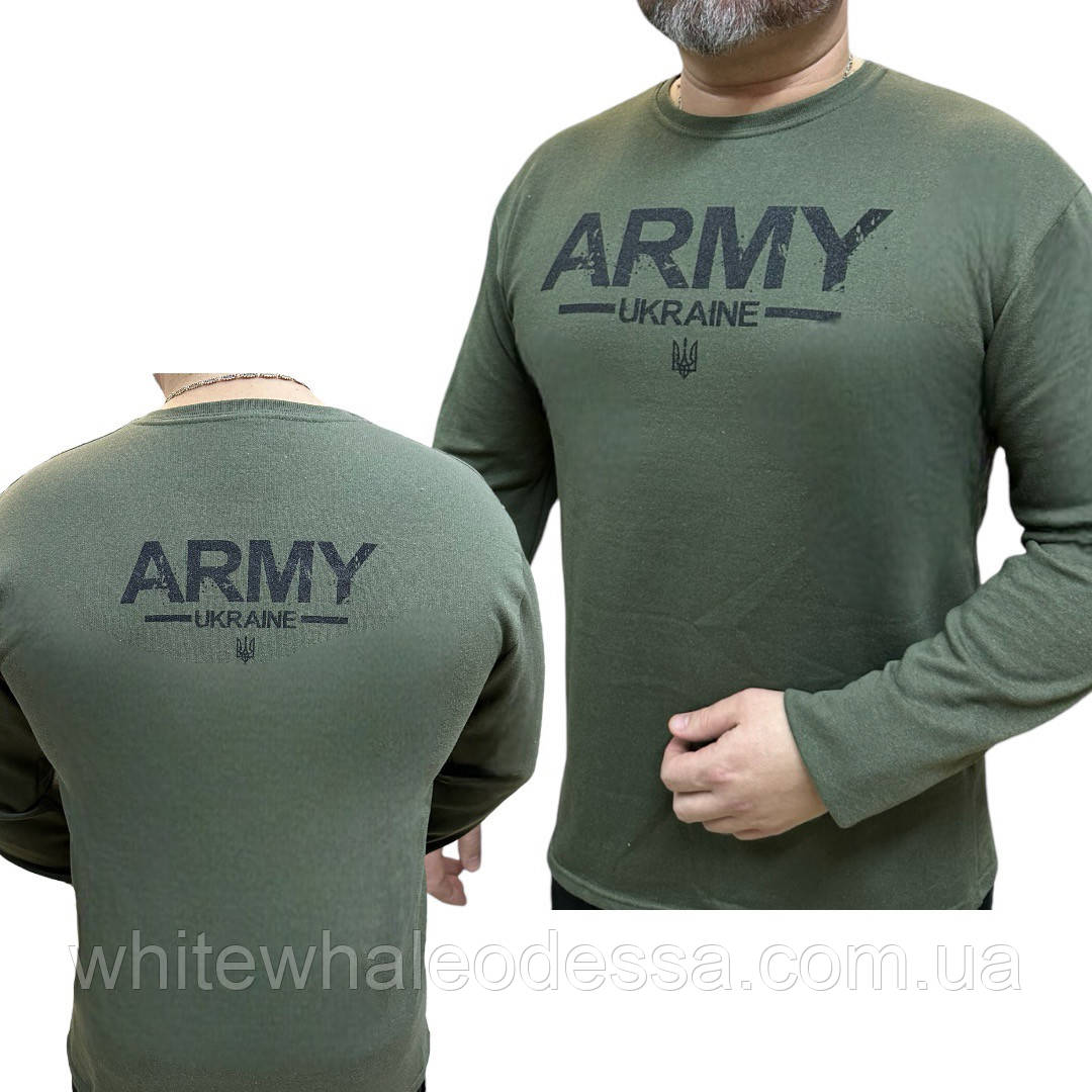 ЛОНГСЛІВ ТЕПЛИЙ ТАКТИЧНИЙ НА ФЛІСІ ХАКІ "ARMY"/ Тактична кофта камуфляжна тепла, фото 1