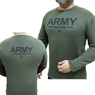 ЛОНГСЛІВ  ТЕПЛИЙ ТАКТИЧНИЙ НА ФЛІСІ ХАКІ "ARMY"/ Тактична кофта камуфляжна тепла