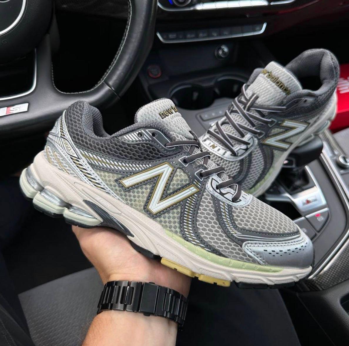 Чоловічі кросівки New Balance 860 Grey Взуття Нью Беланс 860 сірі текстиль сітка шкіряні вставки демісезон