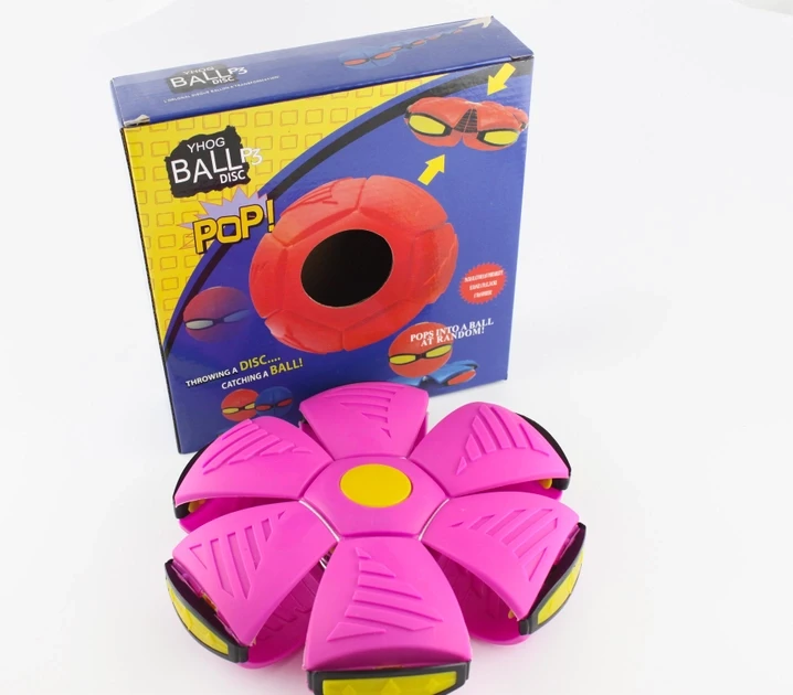 Летючий м'яч-тарілка фрисбі трансформер малиновий, М'яч Flat Ball Disc