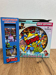 Набір дитячого посуду Brawl Stars 5 предметів склокераміка.